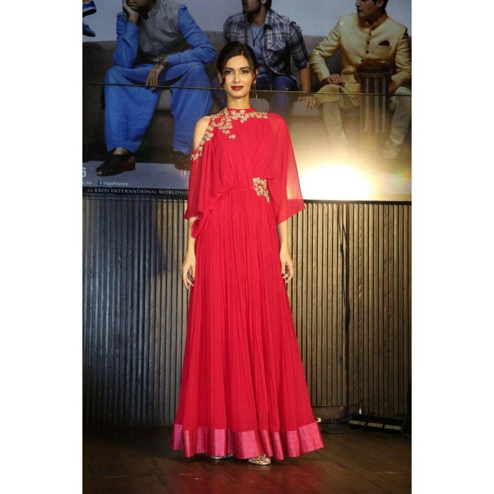Ridhi Mehra fuchsia pink beige sequin bead floral Valentino Anarkali maxi dress - Picture 7 of 7